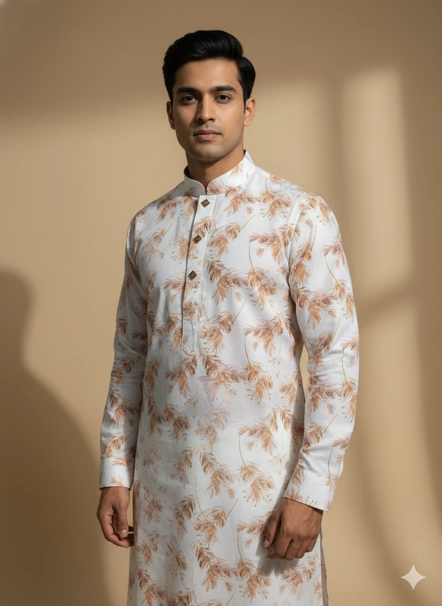 𝐂𝐇𝐈𝐍𝐀 𝐒𝐓𝐈𝐂𝐄 𝐂𝐎𝐓𝐓𝐎𝐍 𝐅𝐀𝐁𝐑𝐈𝐂𝐒 (𝐂𝐎𝐃 303) < লাইট অরেঞ্জ পাতা প্রিন্ট >